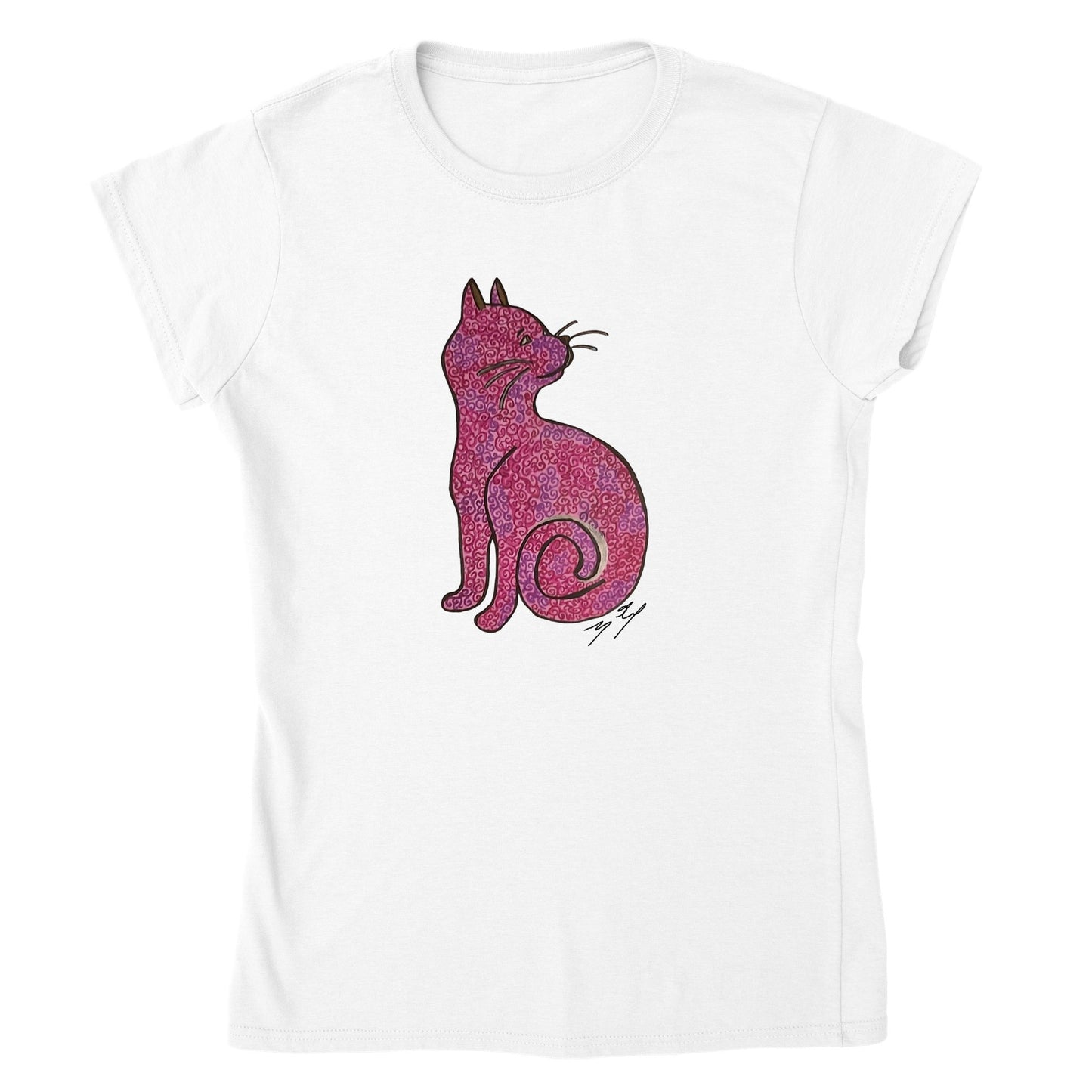 Curious Cat Womens Crewneck T-shirt