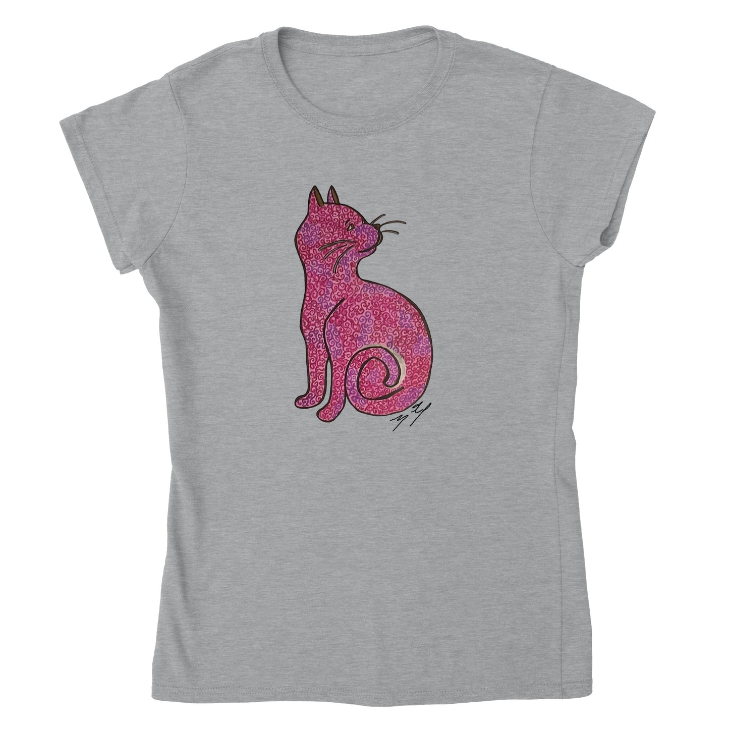 Curious Cat Womens Crewneck T-shirt