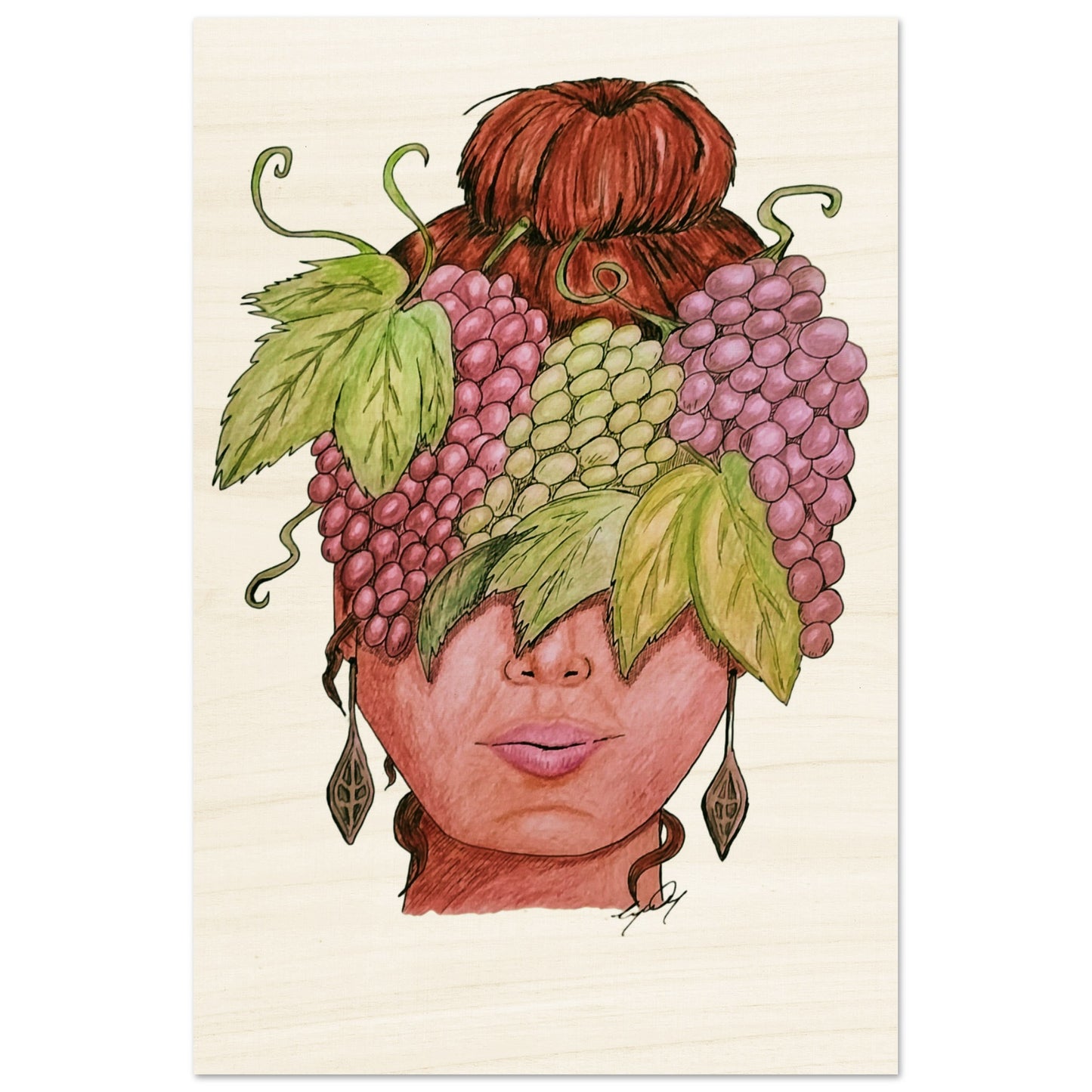Bacchus's Bride Wood Print