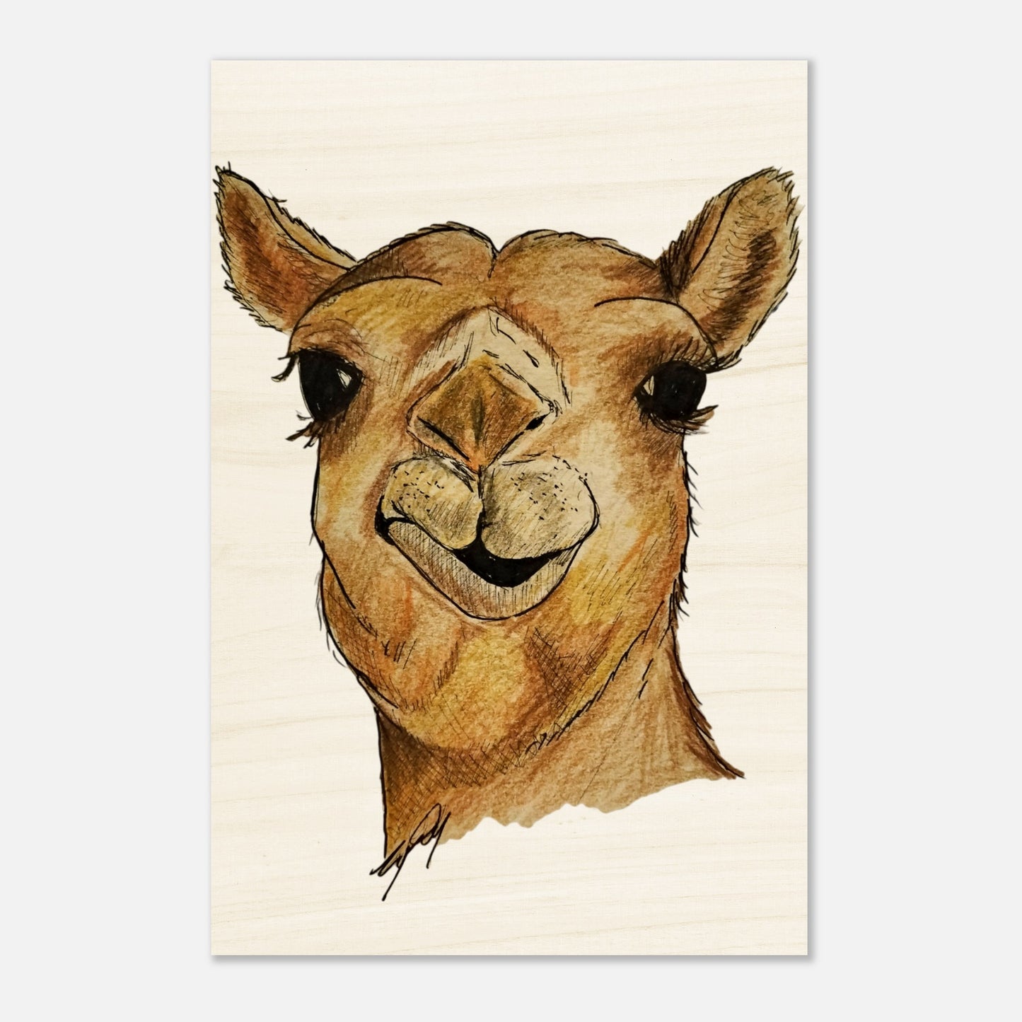 Camel Wood Print