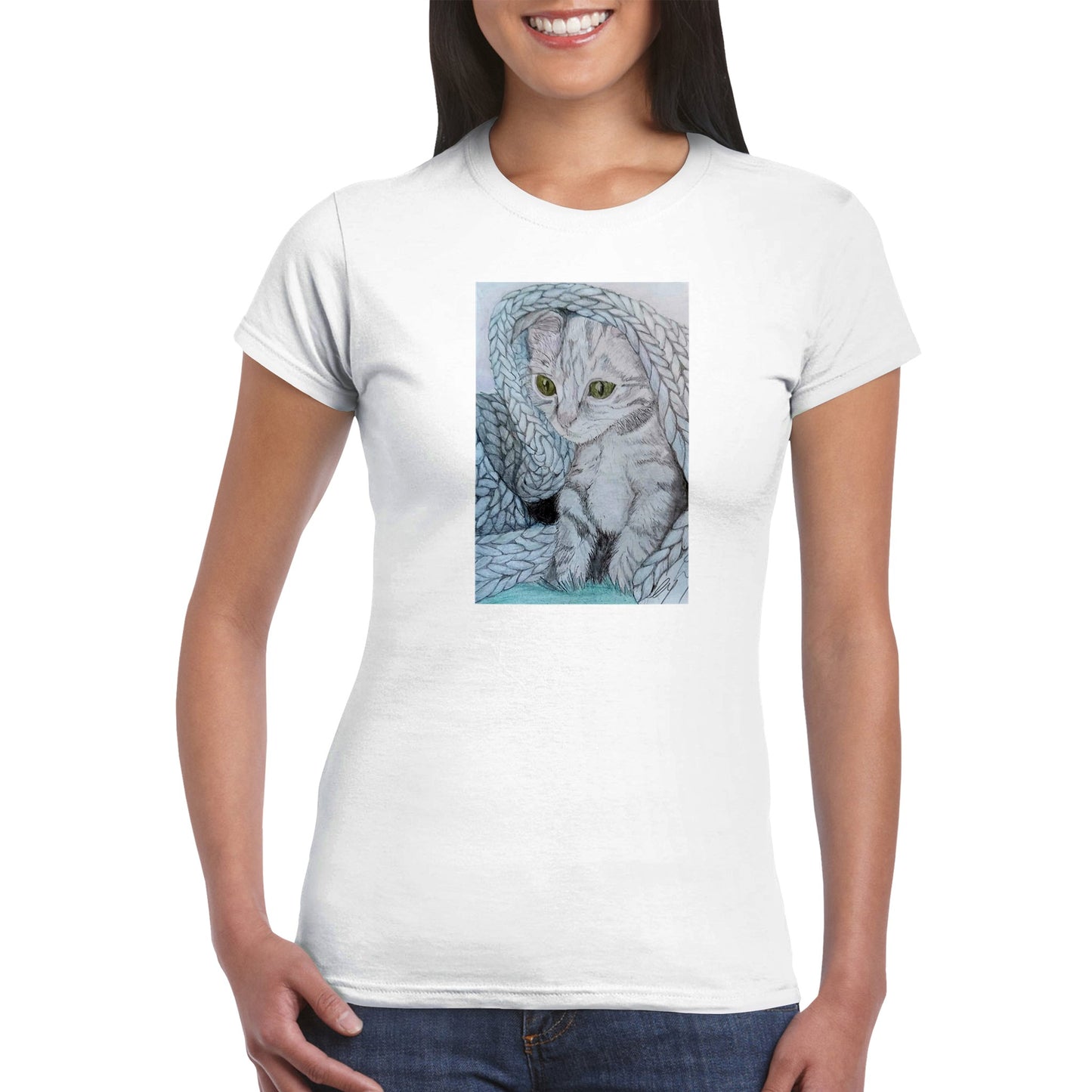 Peek a boo Womens Crewneck T-shirt