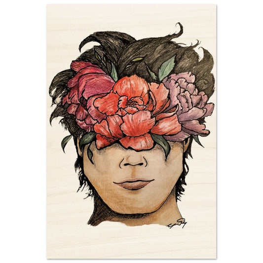 Masculinity in Bloom Wood Print