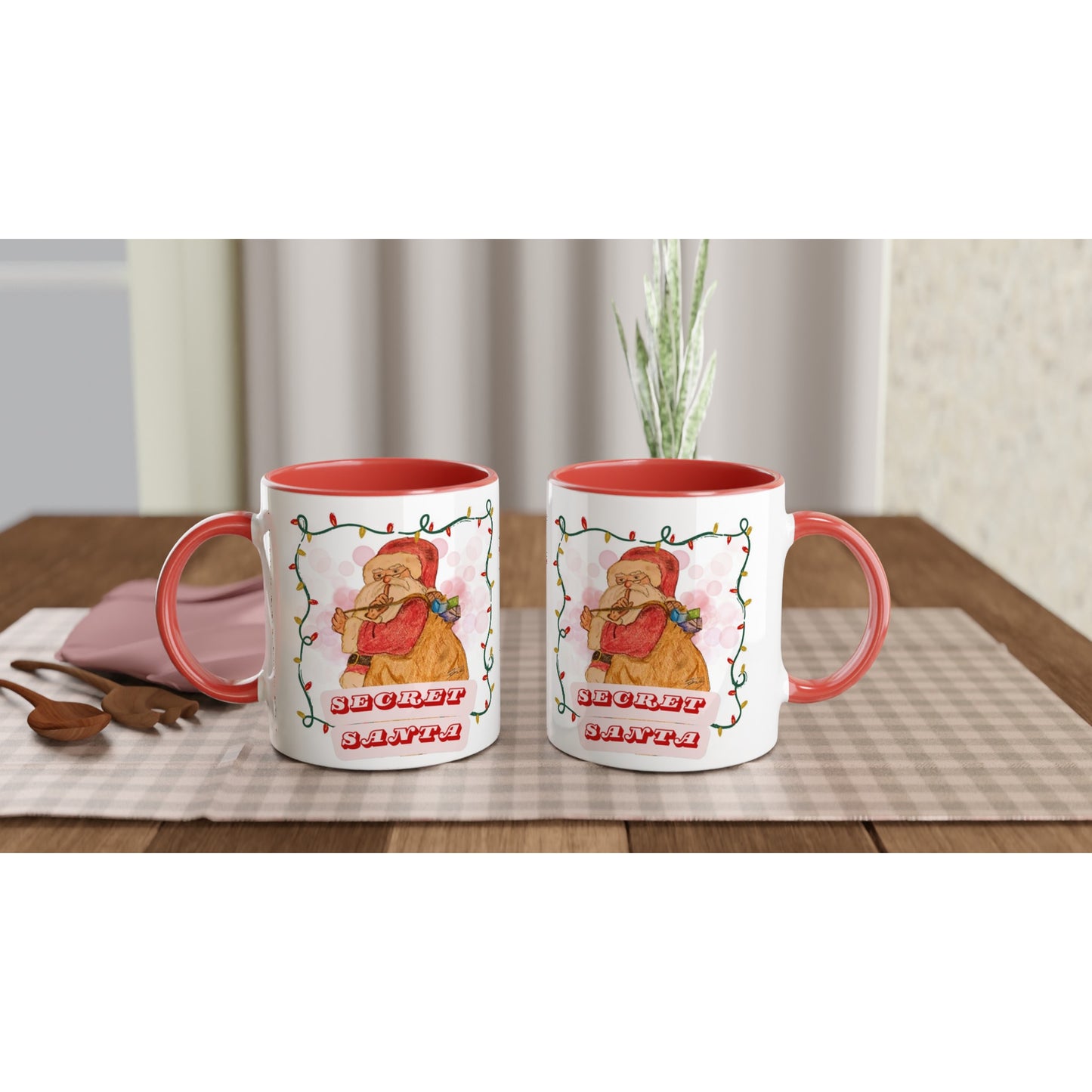 Secret Santa 11oz Ceramic Mug with Color Inside