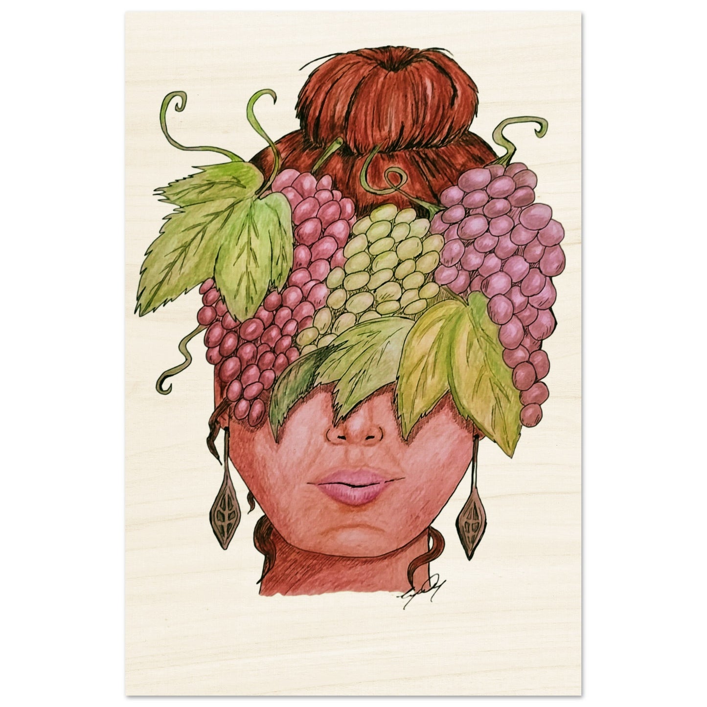 Bacchus's Bride Wood Print