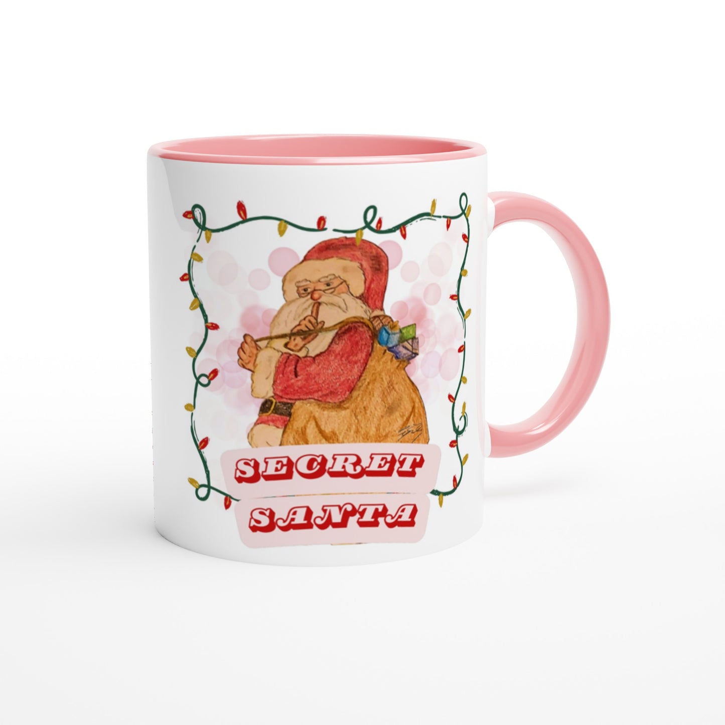 Secret Santa 11oz Ceramic Mug with Color Inside