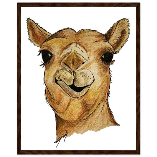 Camel Wooden Framed Poster