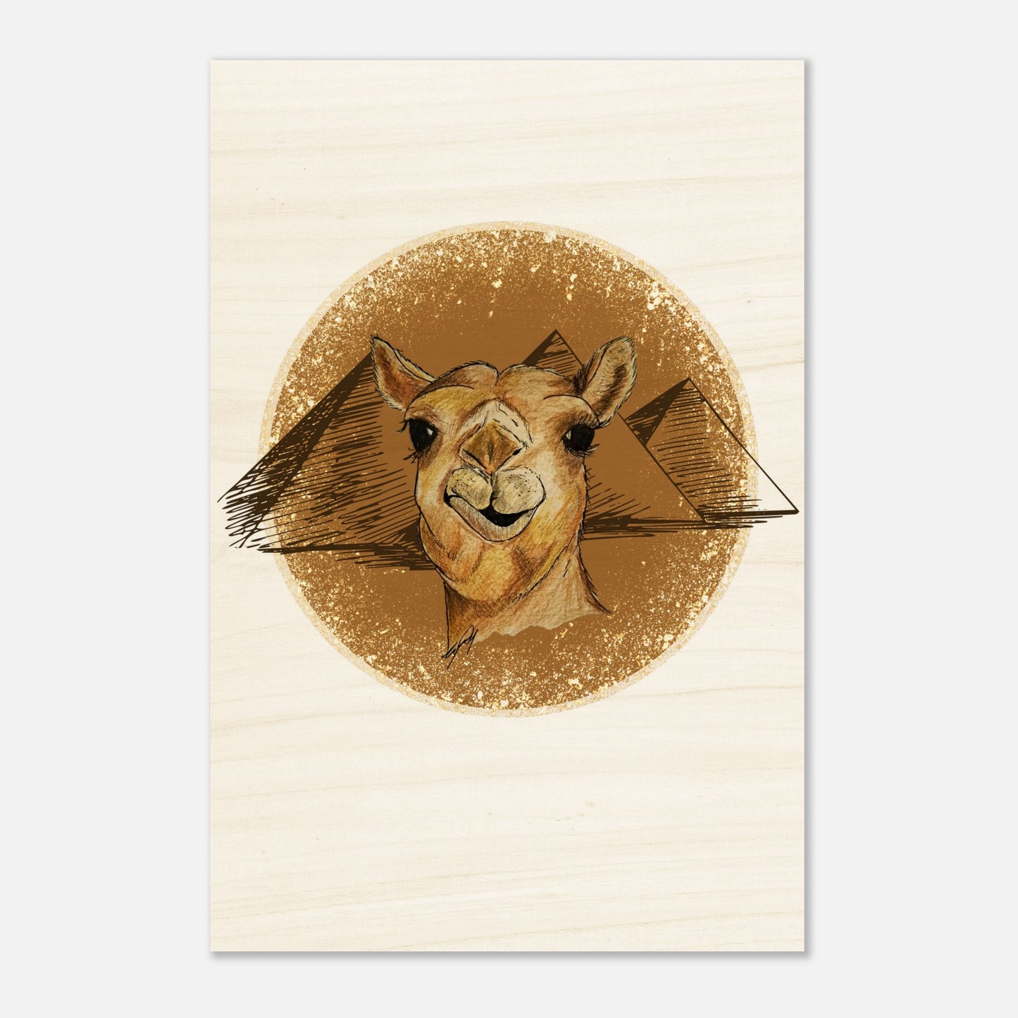 Desert Camel Wood Print