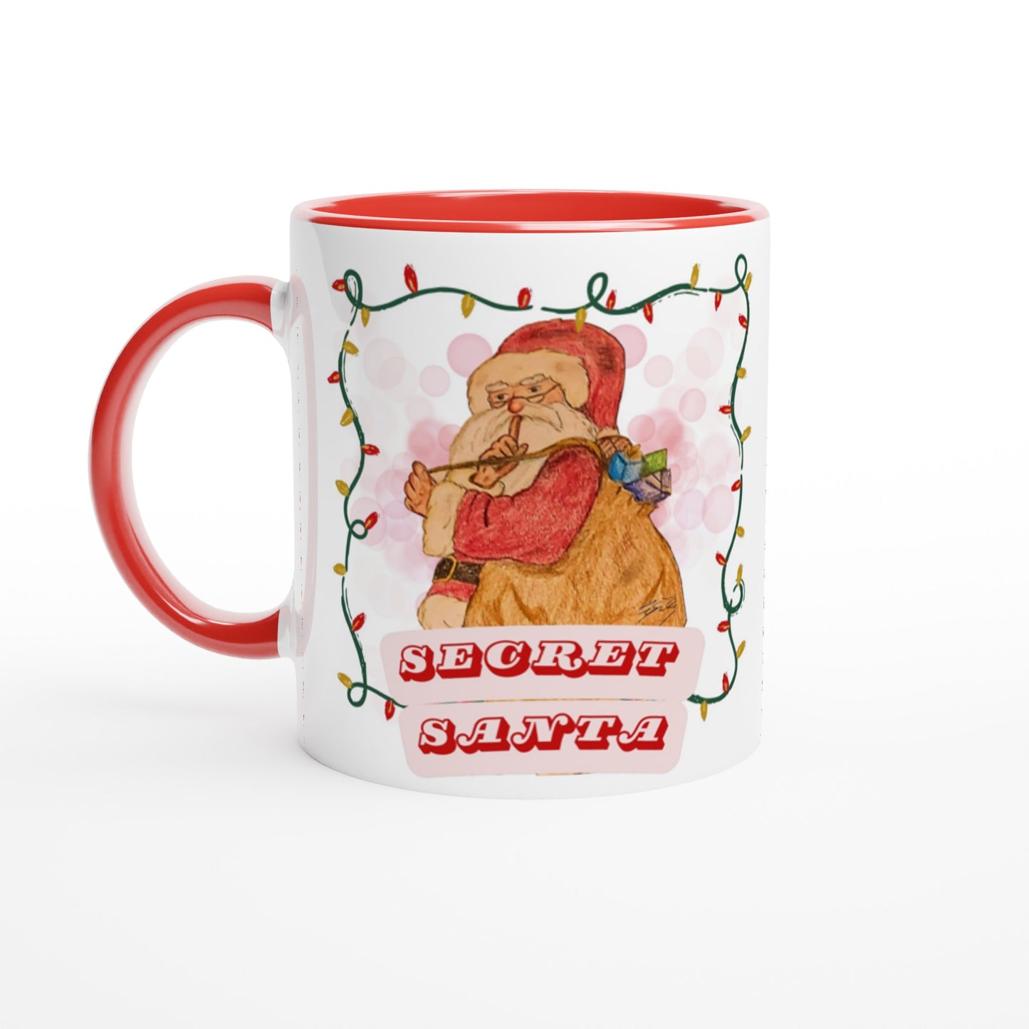 Secret Santa 11oz Ceramic Mug with Color Inside