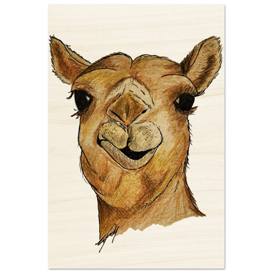 Camel Wood Print