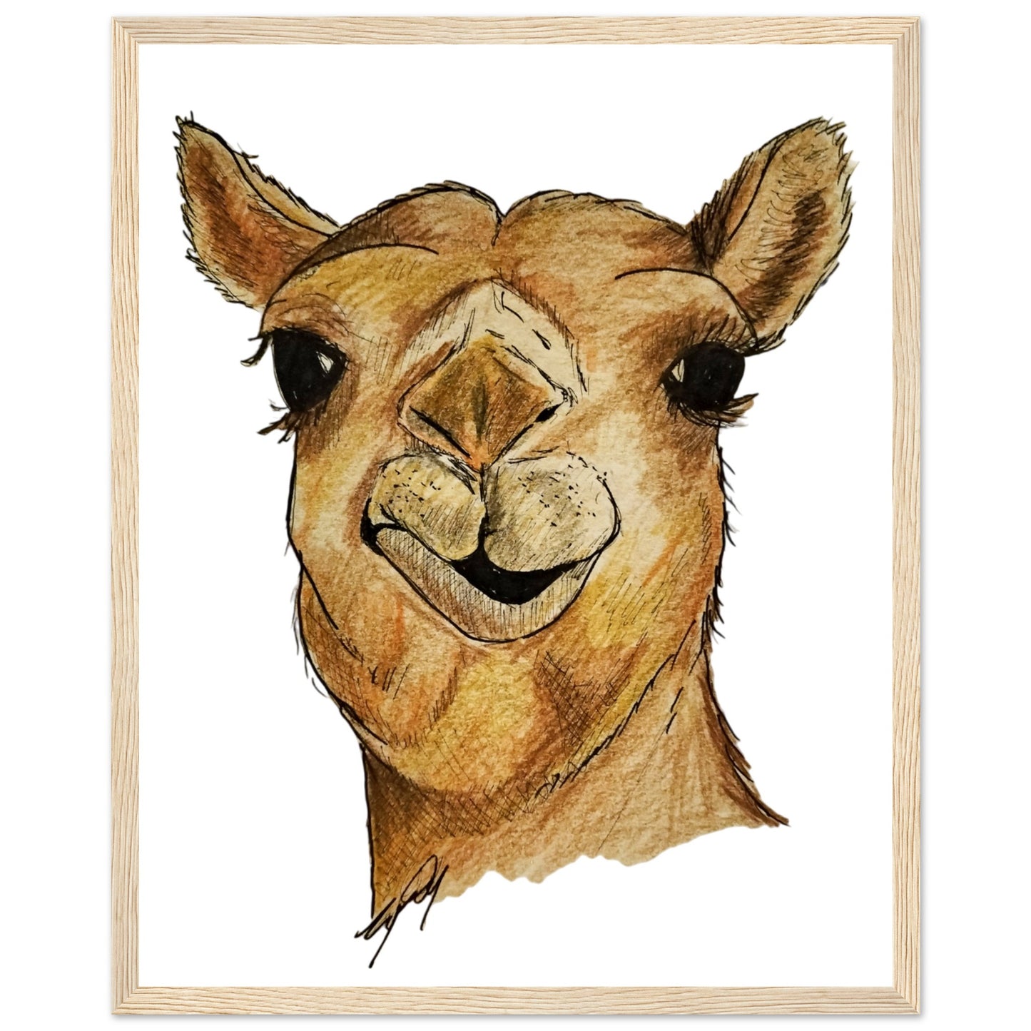 Camel Wooden Framed Poster