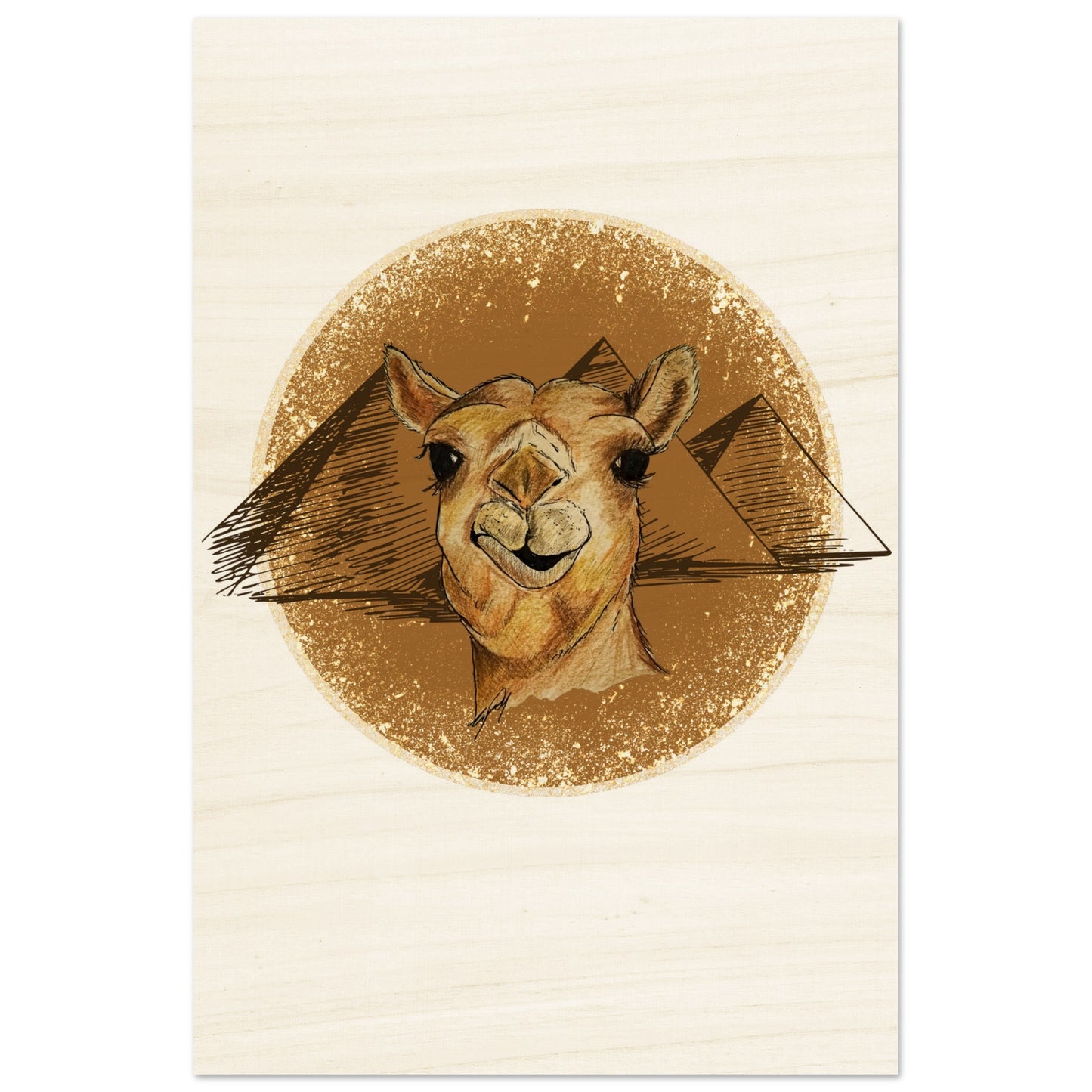 Desert Camel Wood Print