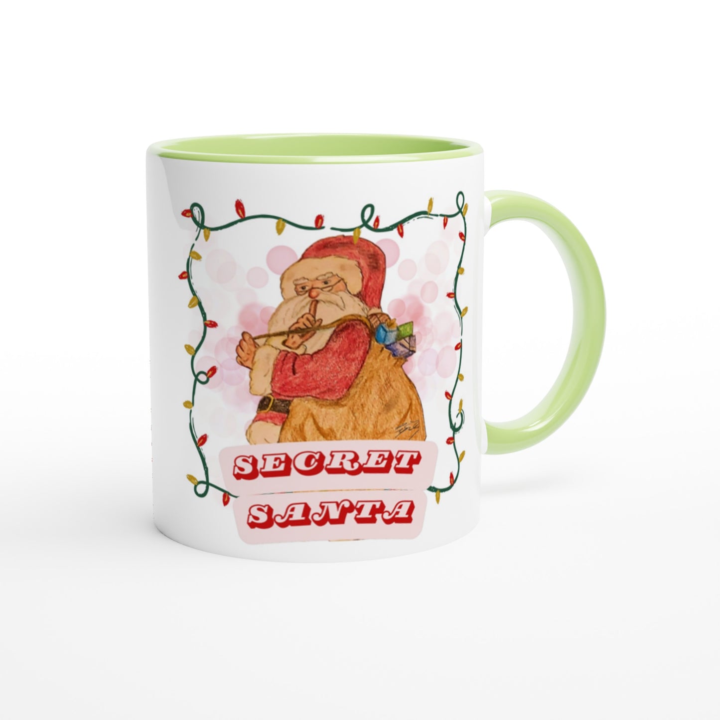 Secret Santa 11oz Ceramic Mug with Color Inside