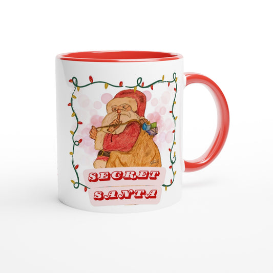 Secret Santa 11oz Ceramic Mug with Color Inside